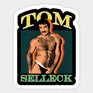 Tom Selleck 80s Retro Design Sticker